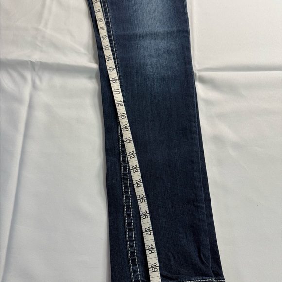 Grace in LA Blue Straight Leg Jeans with Chevron Embroidery - Picture 5 of 10